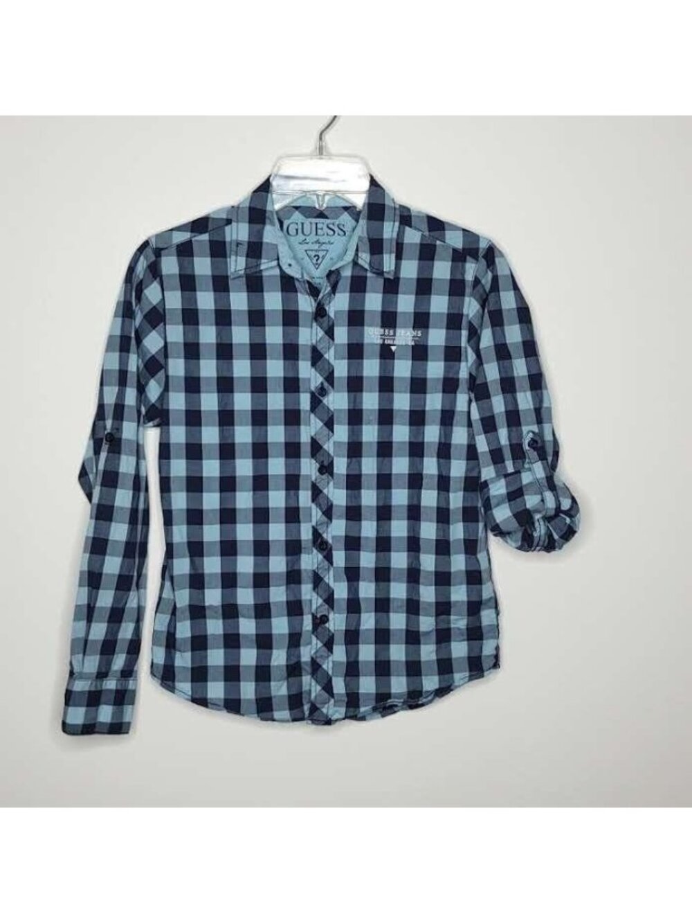 Guess Jeans Boy's Buffalo Check Cotton Button Top 12/14